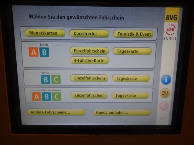 Berlin Metro Maquina Ticket