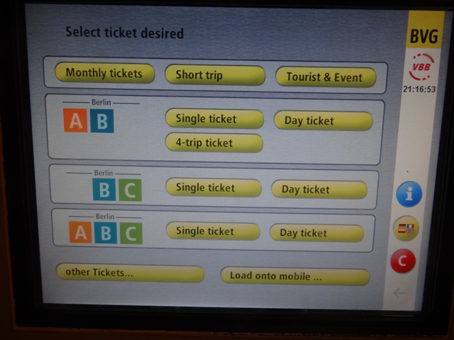 Berlin Metro Maquina Ticket