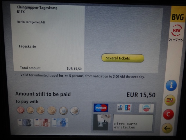 Berlin Metro Maquina Ticket